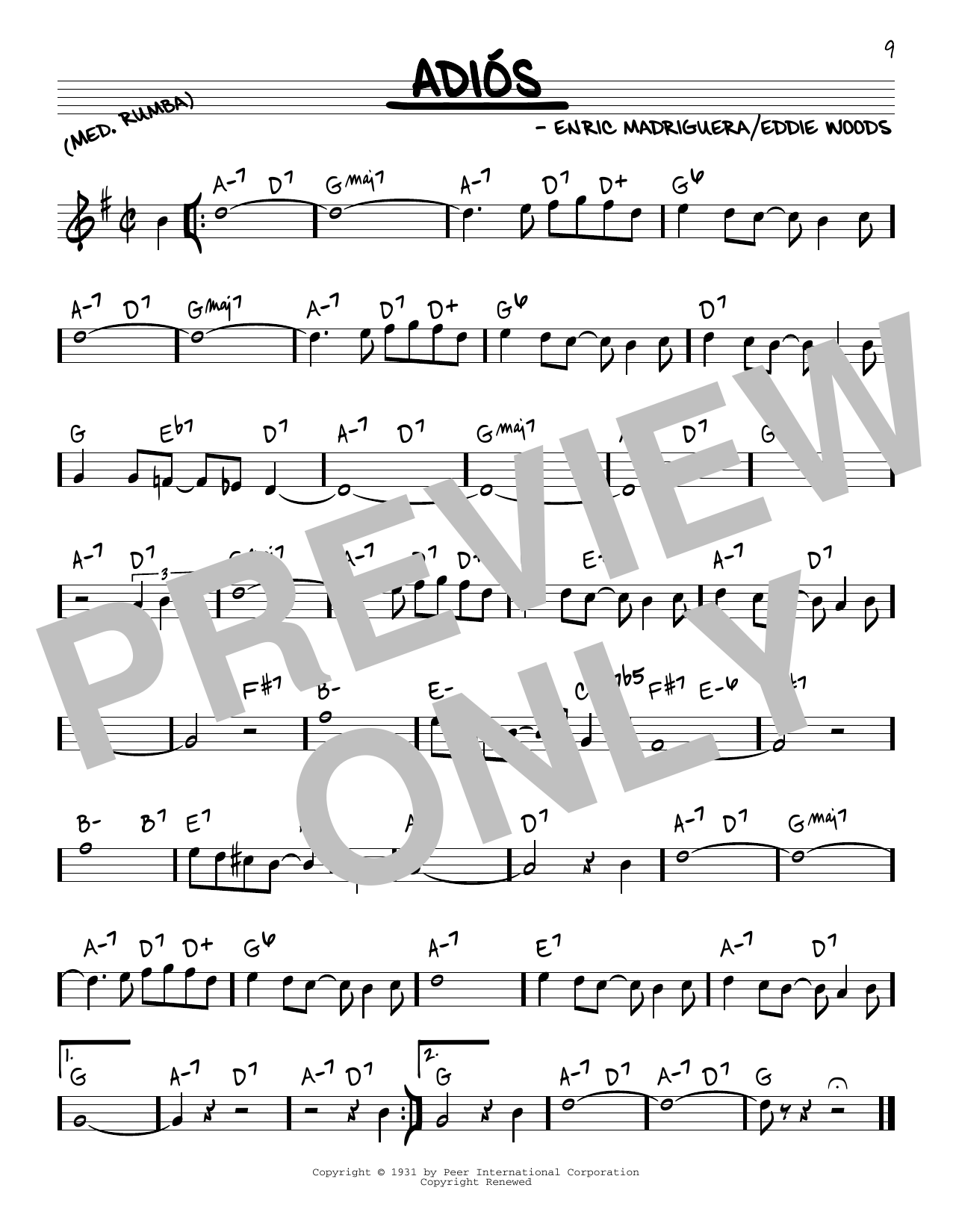 Glenn Miller Adios Sheet Music