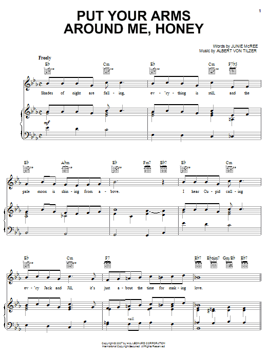 Glenn Miller Put Your Arms Around Me, Honey Sheet Music