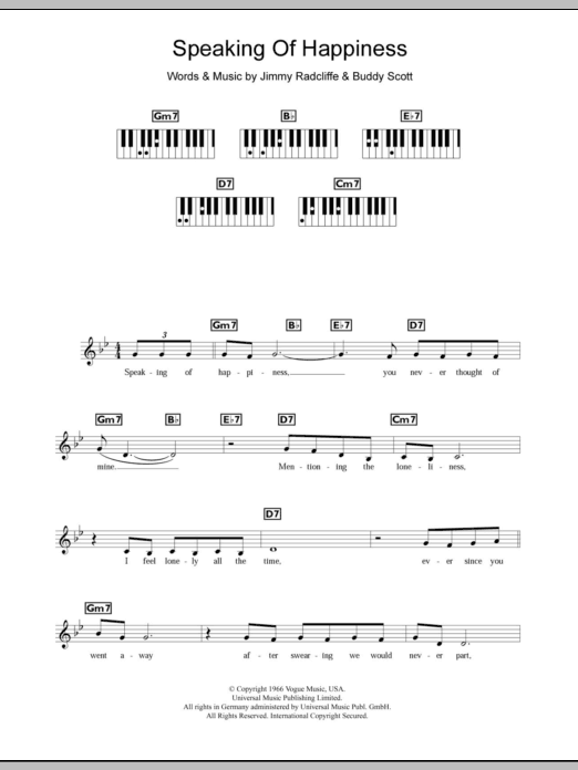 Gloria Lynne Speaking Of Happiness Sheet Music