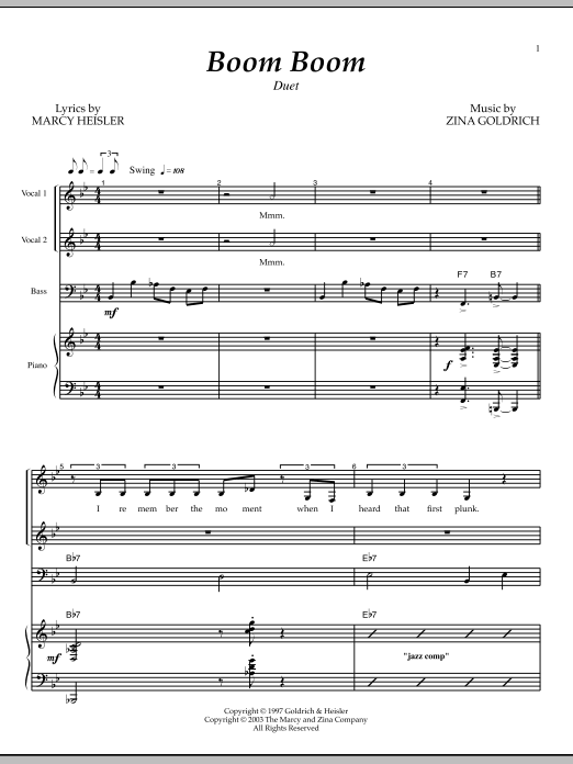 Goldrich & Heisler Boom Boom Sheet Music