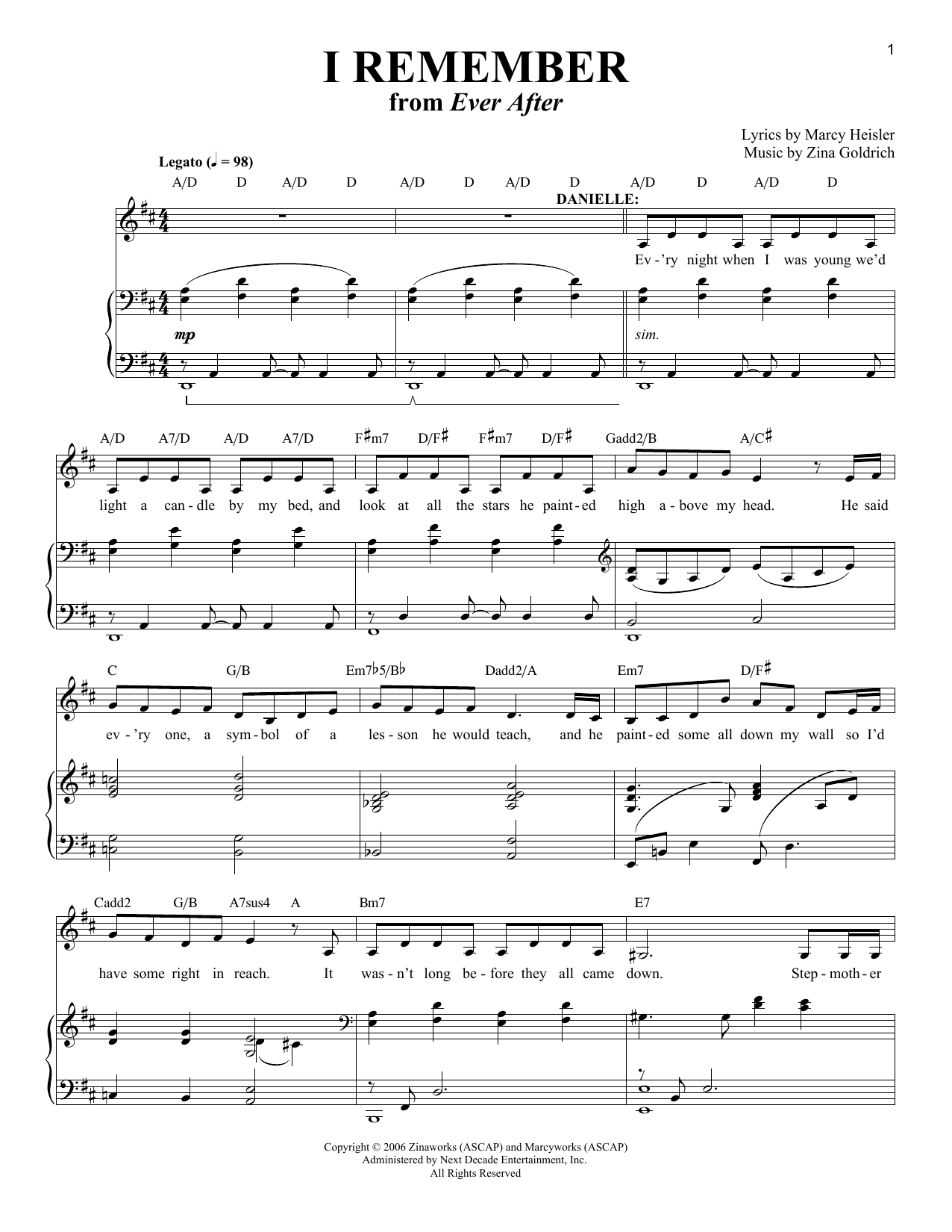 Goldrich & Heisler I Remember Sheet Music