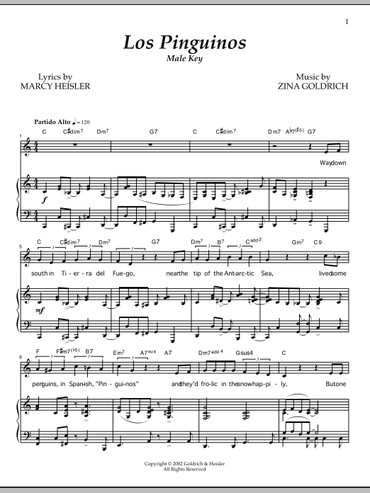 Goldrich & Heisler Los Pinguinos (Male Key) Sheet Music