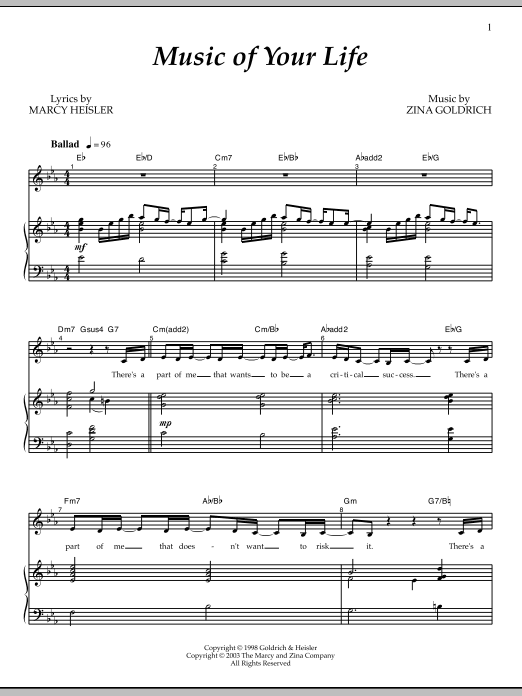 Goldrich & Heisler Music Of Your Life Sheet Music