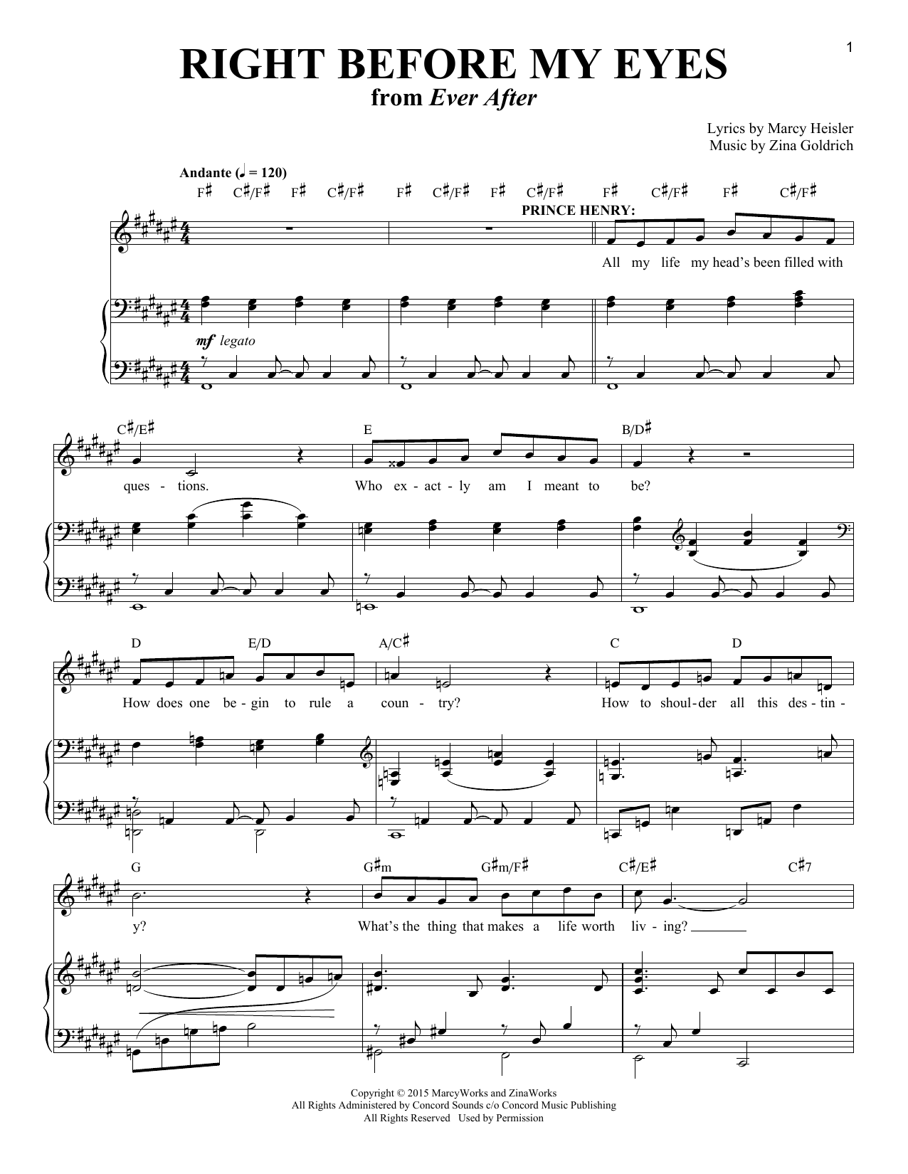 Goldrich & Heisler Right Before My Eyes Sheet Music