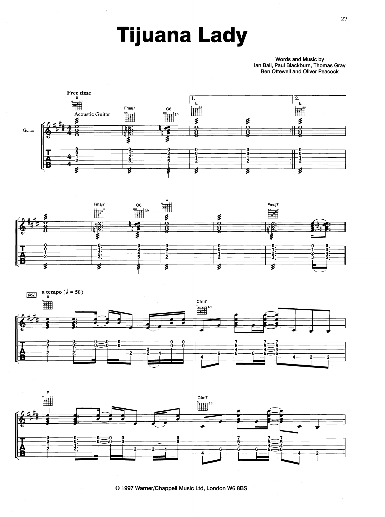 Gomez Tijuana Lady Sheet Music