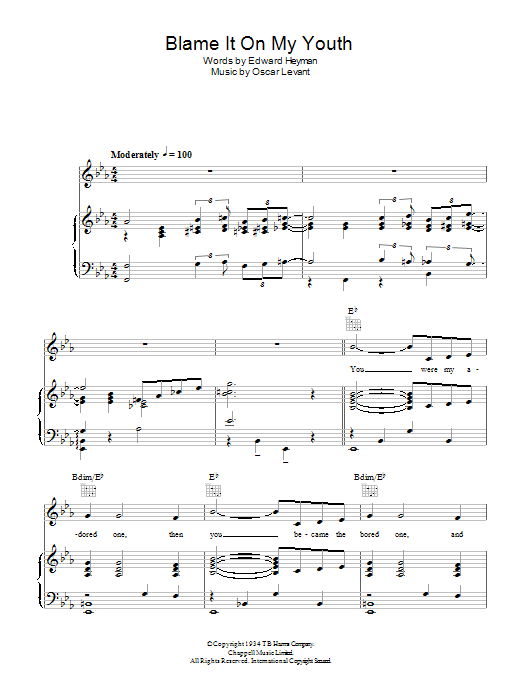 Gordon MacRae Blame It On My Youth Sheet Music