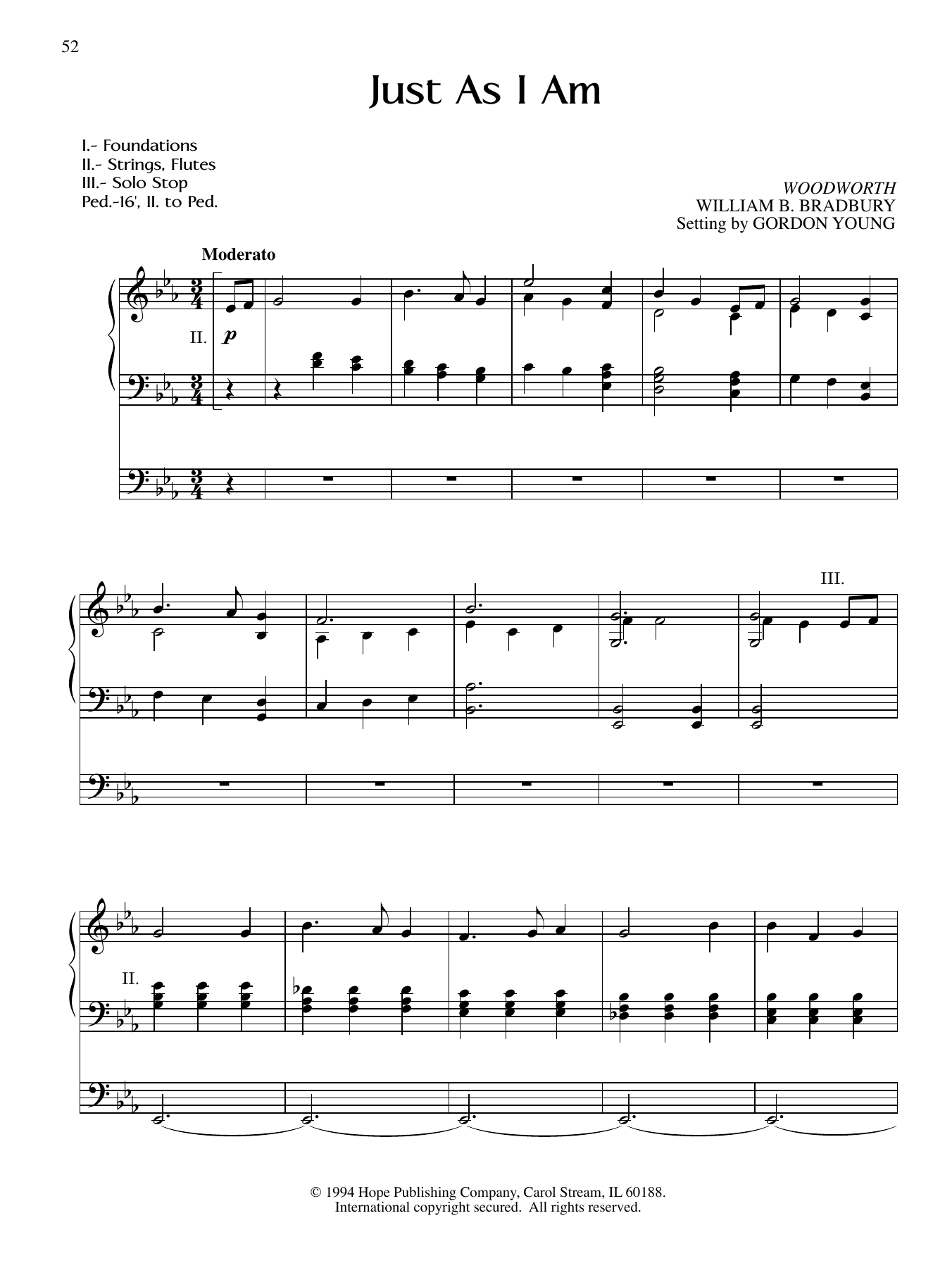 Gordon Young Just As I Am Sheet Music