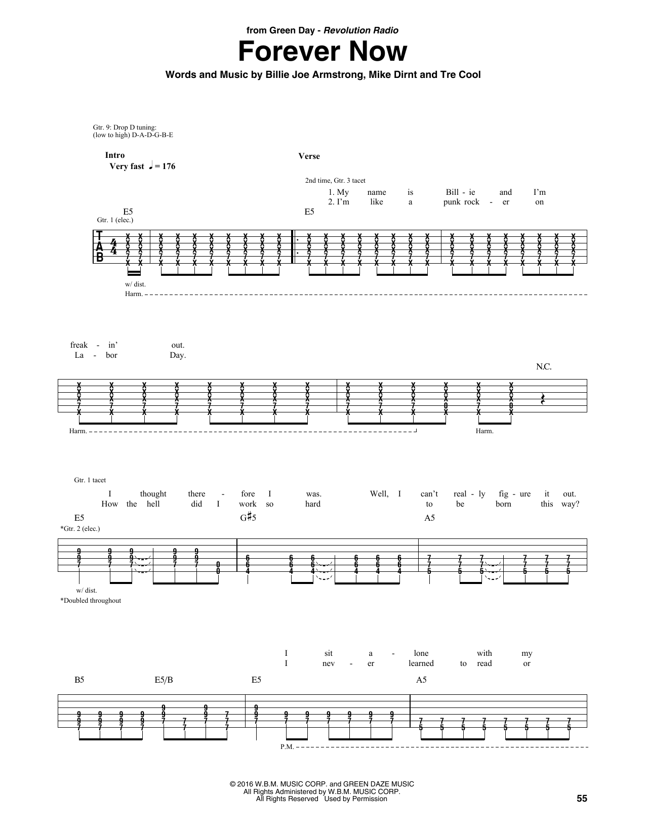 Green Day Forever Now Sheet Music