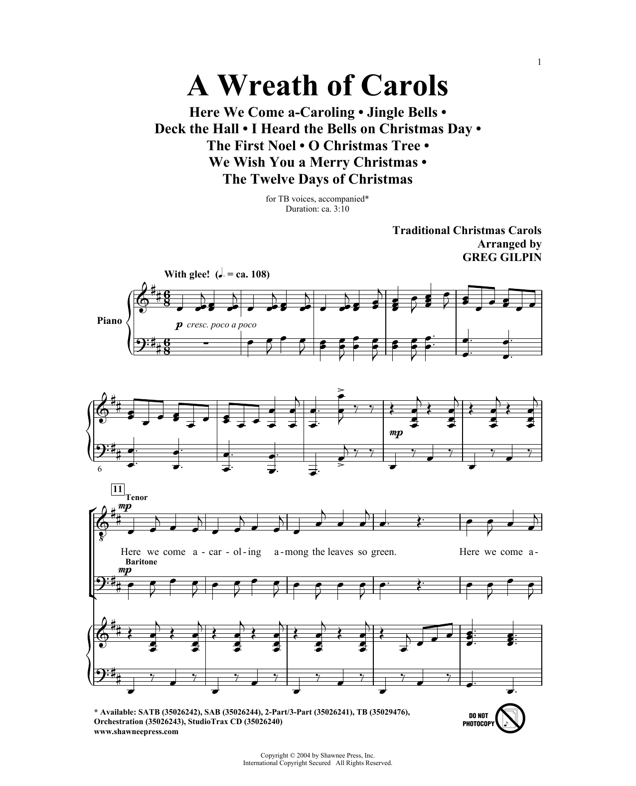 Greg Gilpin A Wreath Of Carols Sheet Music