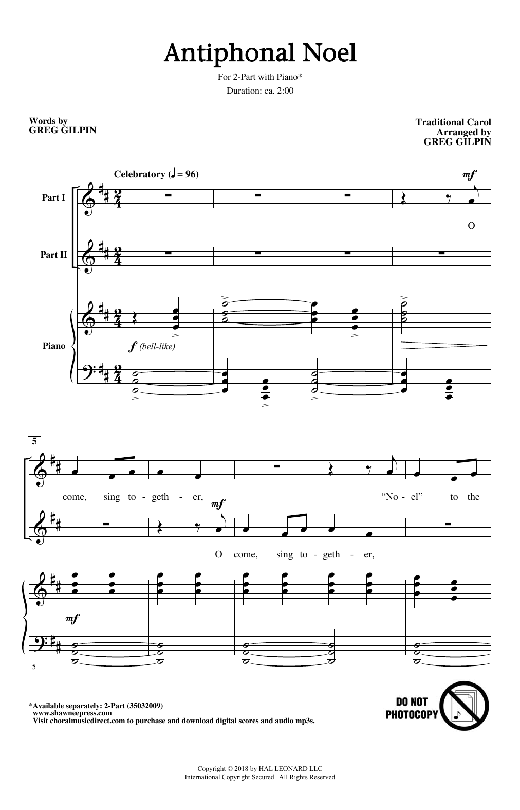 Greg Gilpin Antiphonal Noel Sheet Music