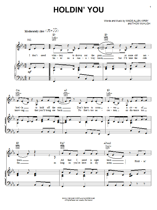 Gretchen Wilson Holdin' You Sheet Music