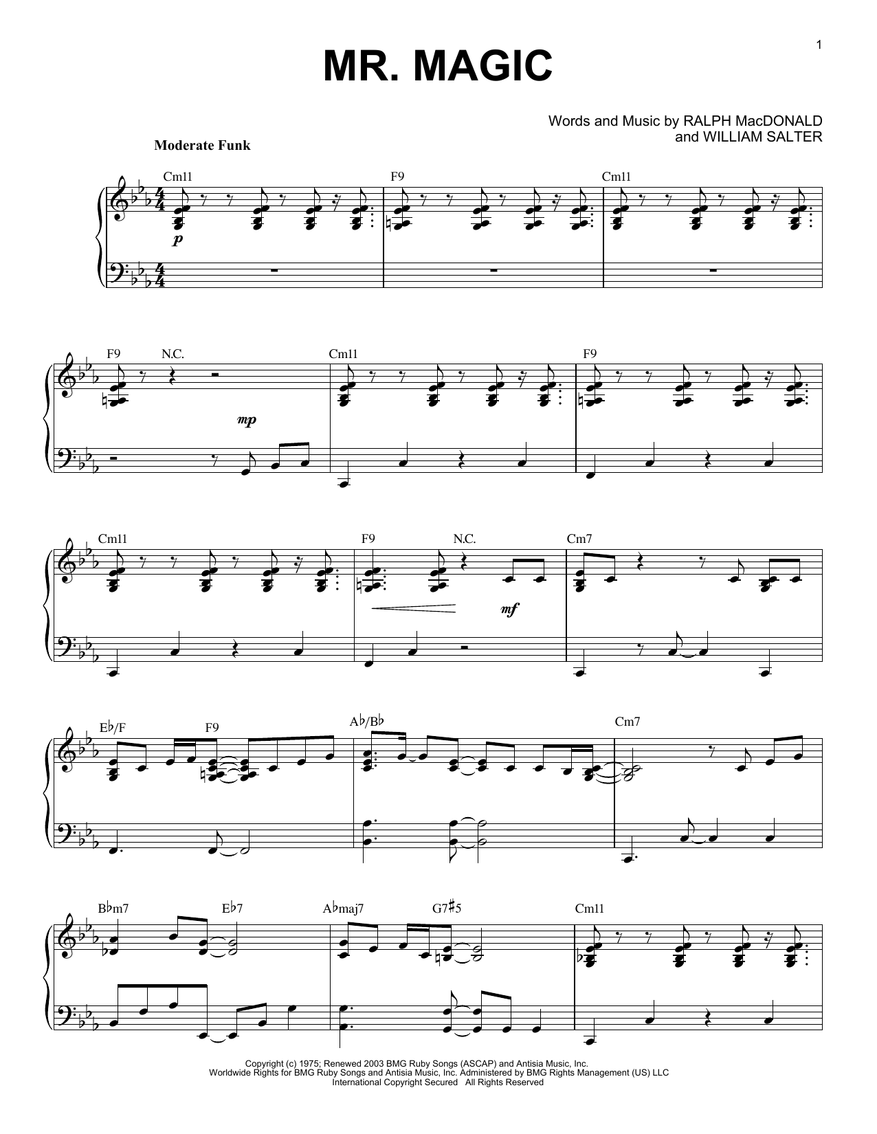 Grover Washington Jr. Mr. Magic Sheet Music