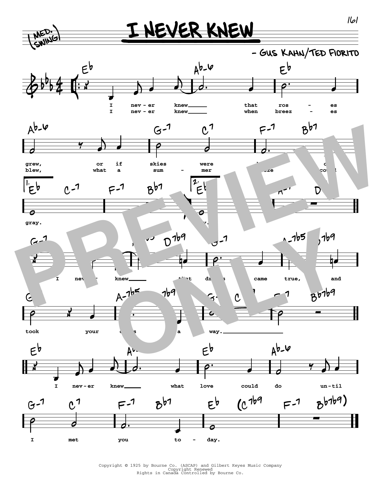 Gus Kahn I Never Knew (Low Voice) Sheet Music