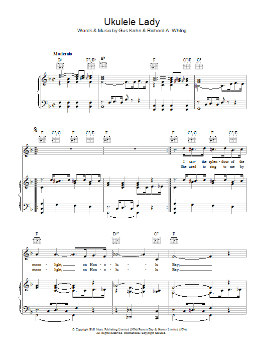 Gus Kahn Ukulele Lady Sheet Music