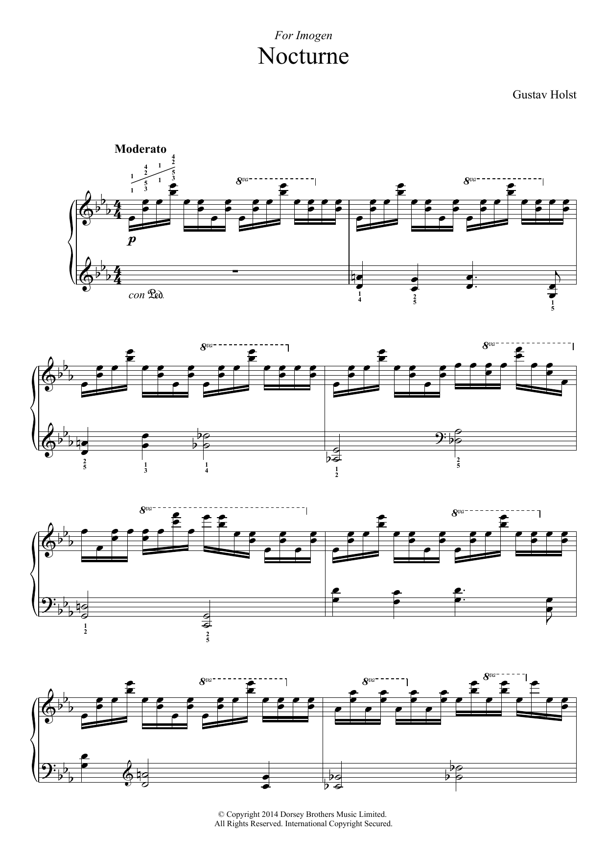 Gustav Holst Nocturne Sheet Music