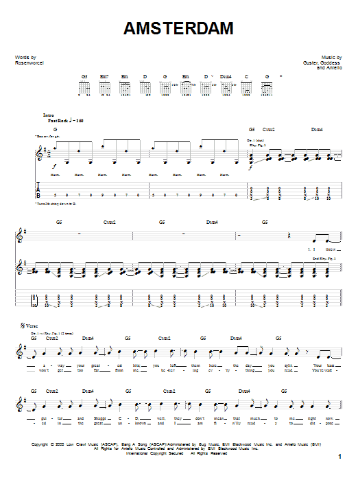 Guster Amsterdam Sheet Music