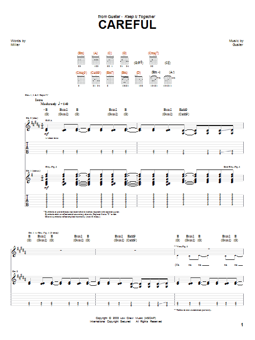Guster Careful Sheet Music