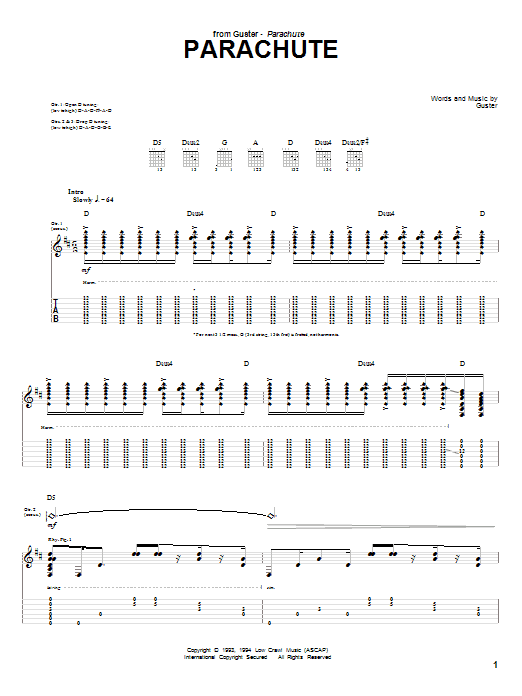 Guster Parachute Sheet Music
