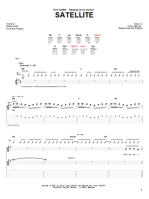 Guster Satellite Sheet Music