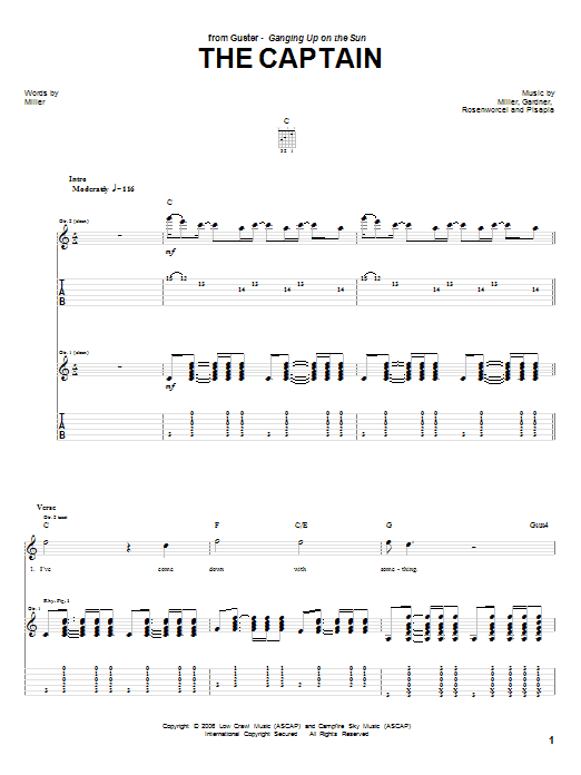 Guster The Captain Sheet Music