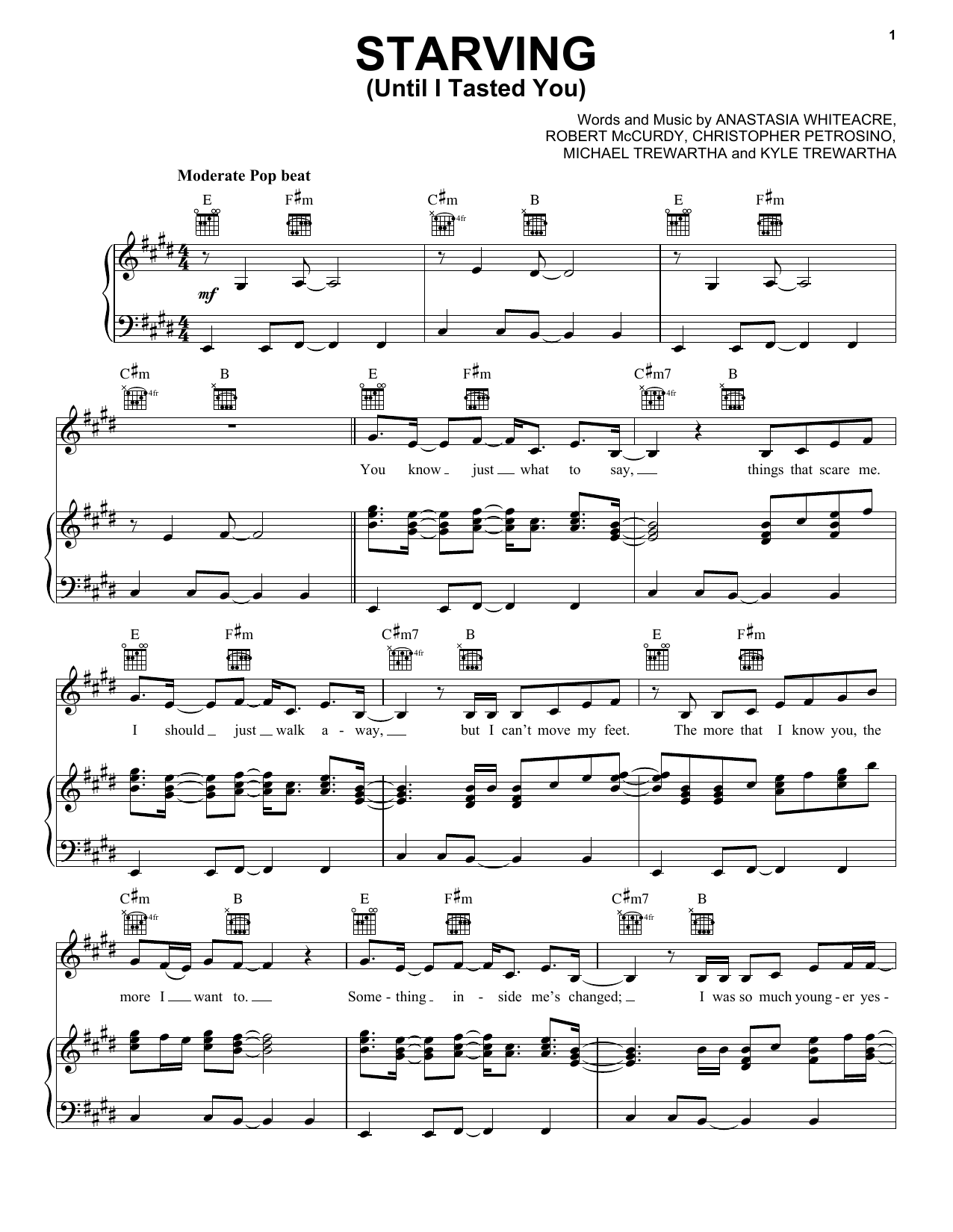 Hailee Steinfeld & Grey Feat. Zedd Starving (Until I Tasted You) Sheet Music