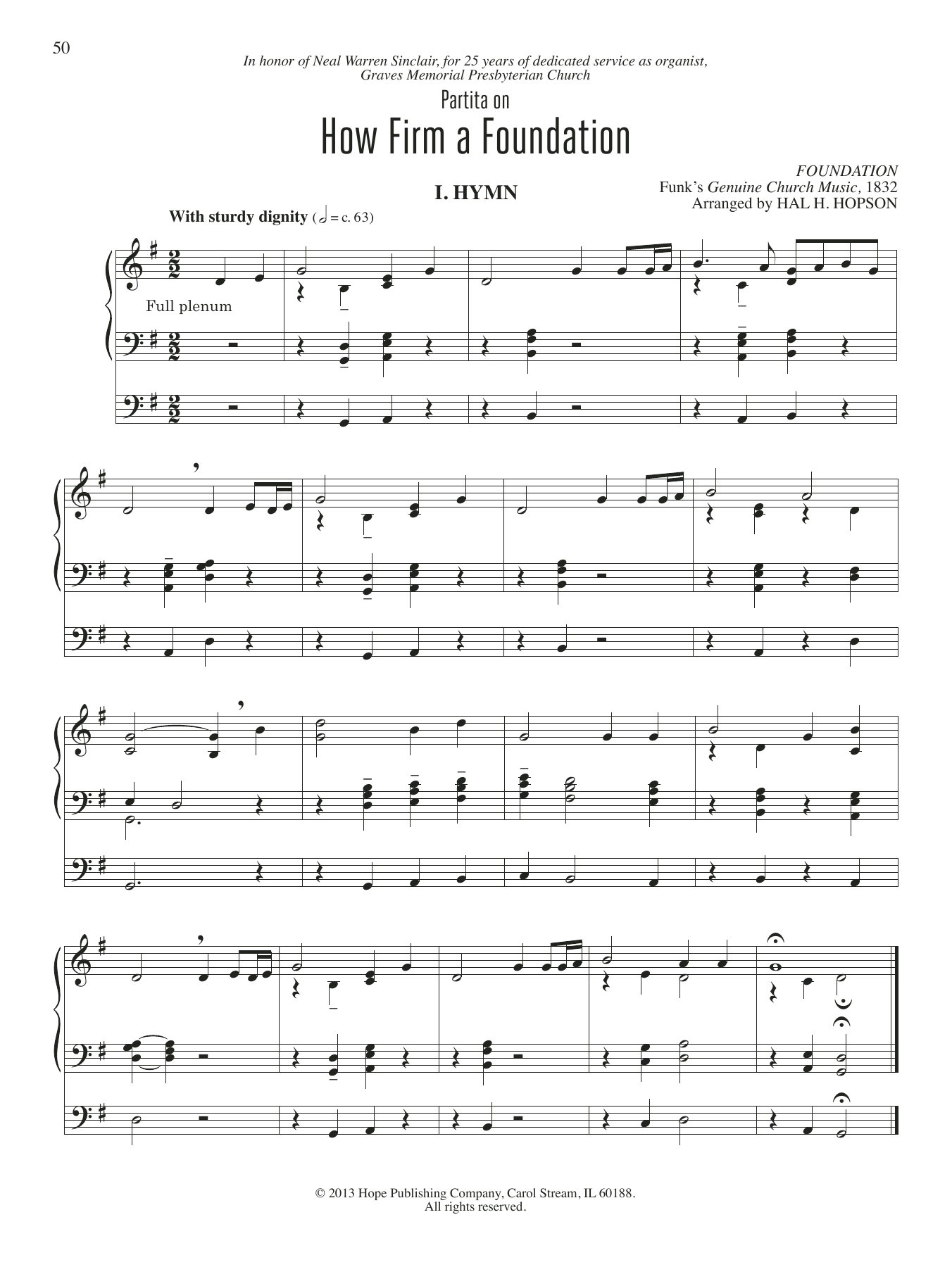 Hal H. Hopson How Firm a Foundation Sheet Music
