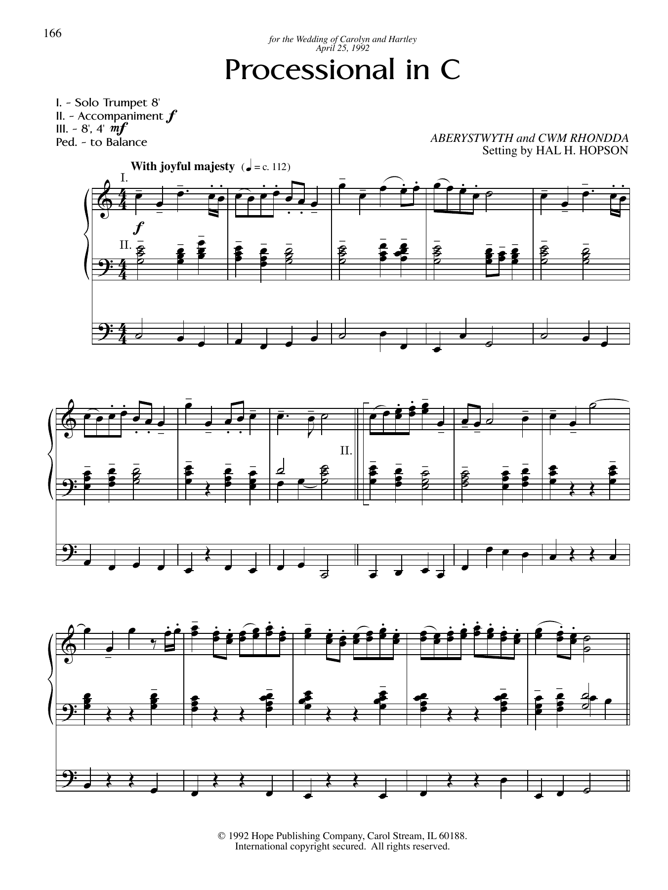 Hal H. Hopson Processional in C Sheet Music