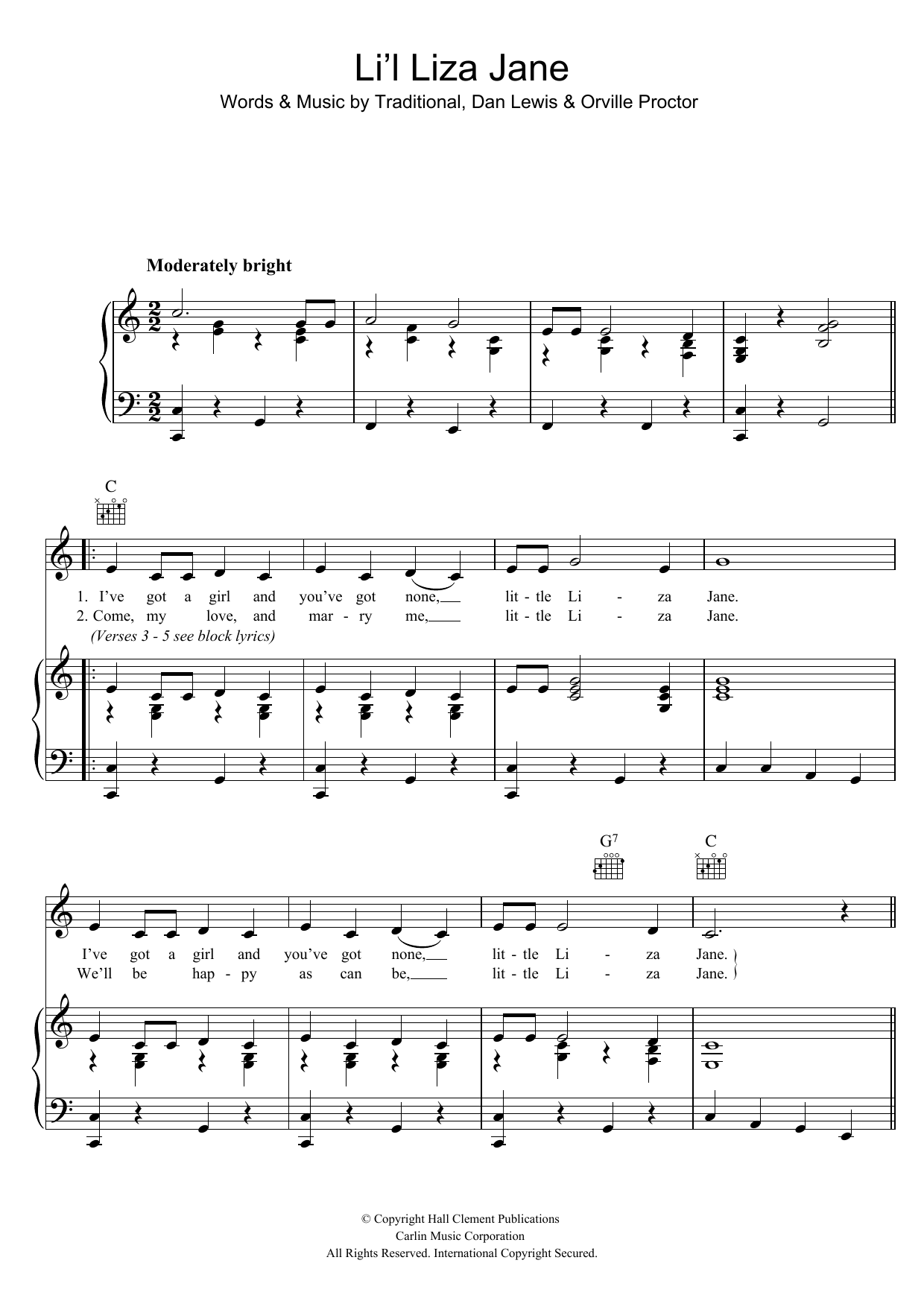 Hank Thompson Li'l Liza Jane Sheet Music