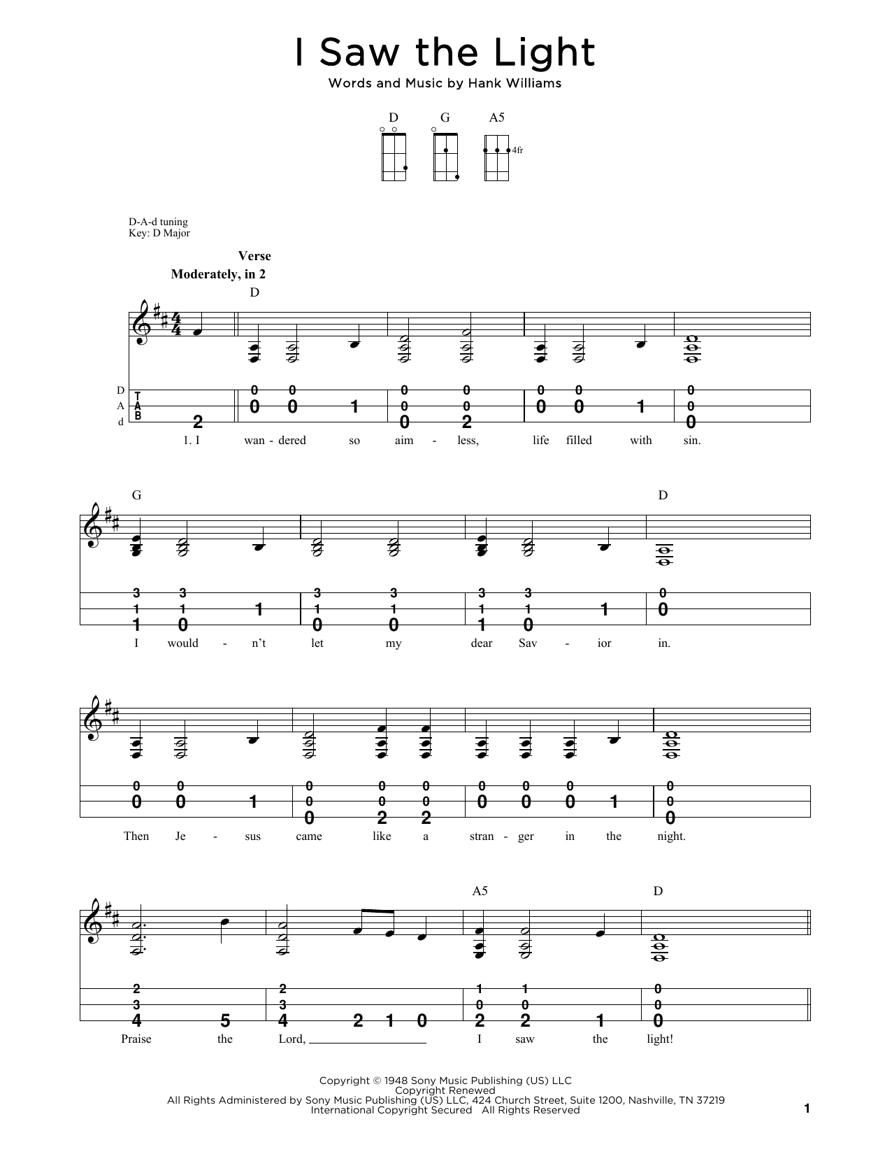 Hank Williams I Saw The Light (arr. Steven B. Eulberg) Sheet Music