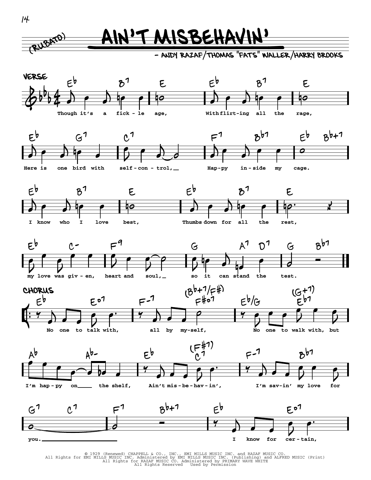 Hank Williams, Jr. Ain't Misbehavin' (arr. Robert Rawlins) Sheet Music