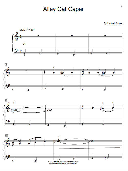 Hannah Cruse Alley Cat Caper Sheet Music