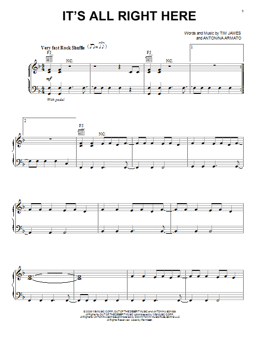 Hannah Montana It's All Right Here Sheet Music