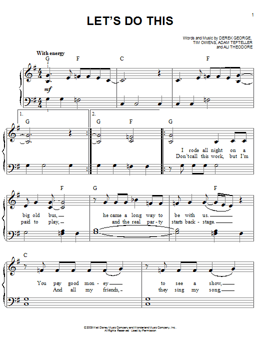 Hannah Montana Let's Do This Sheet Music