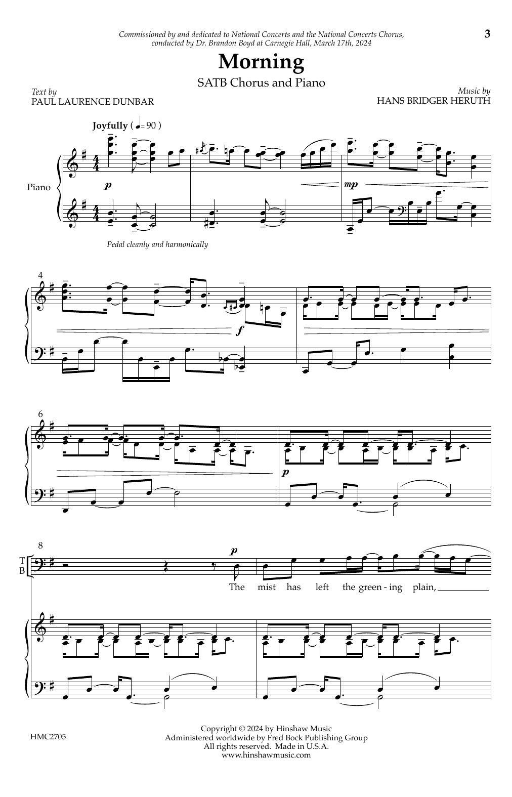 Hans Bridger Heruth Morning Sheet Music