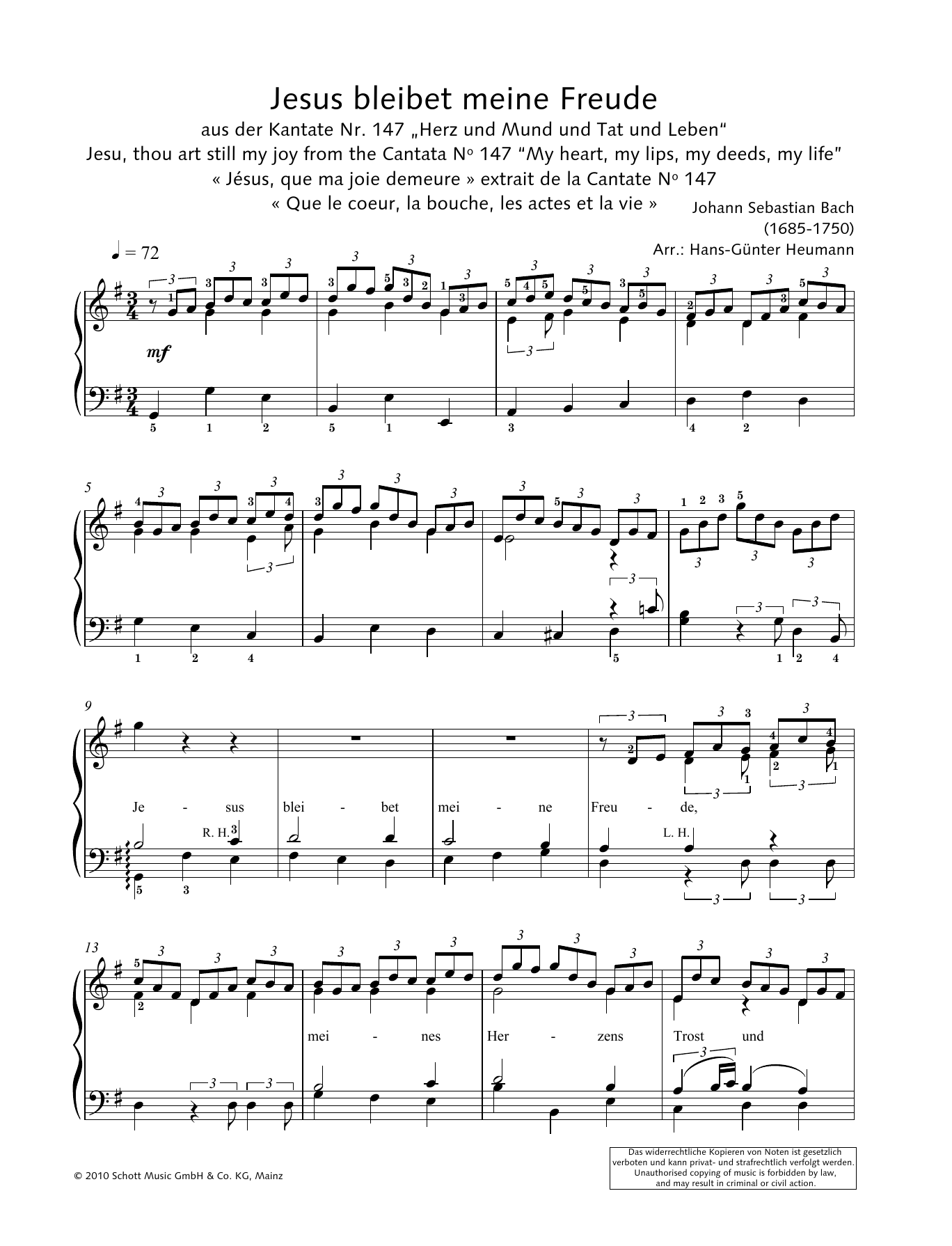 Hans-Gunter Heumann Jesus Bleibet Meine Freude Sheet Music
