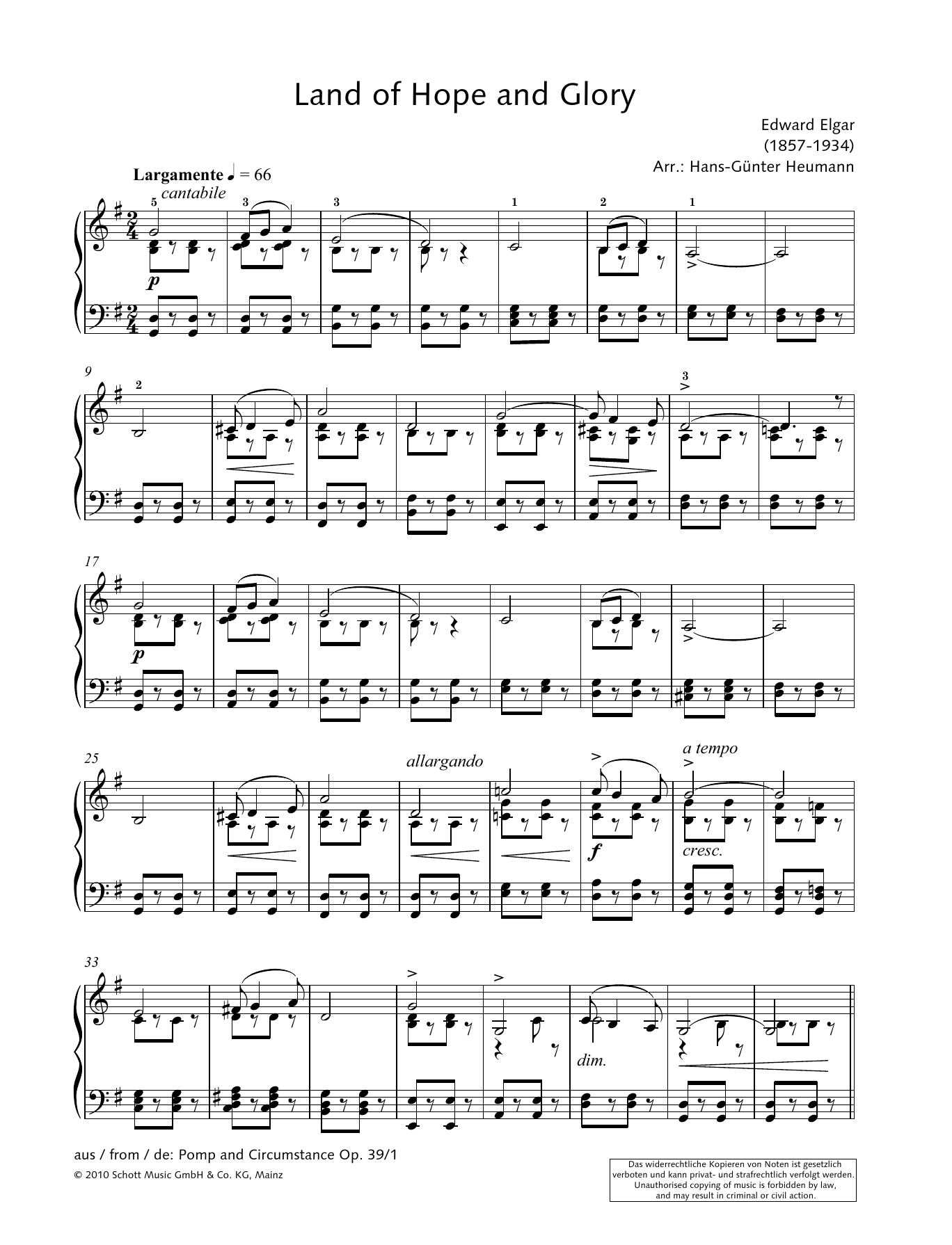 Hans-Gunter Heumann Land of Hope and Glory Sheet Music