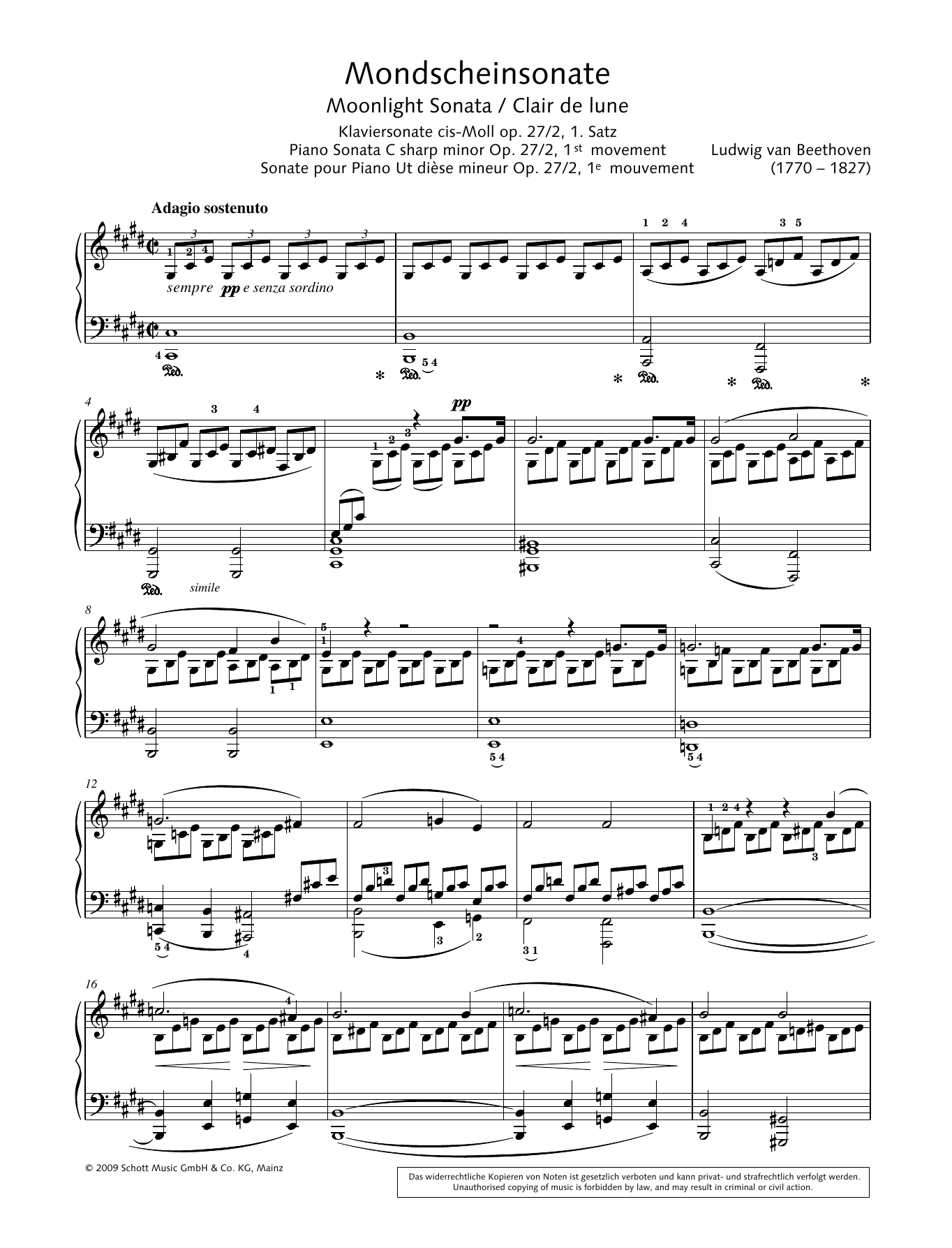 Hans-Gunter Heumann Moonlight Sonata in C-sharp minor Sheet Music