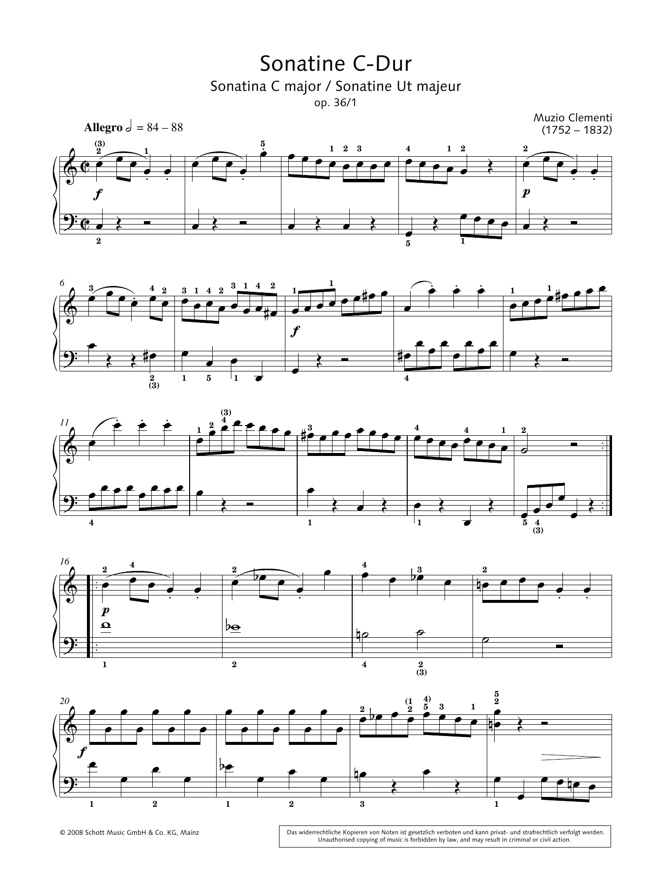 Hans-Gunter Heumann Sonatina in C Major Sheet Music