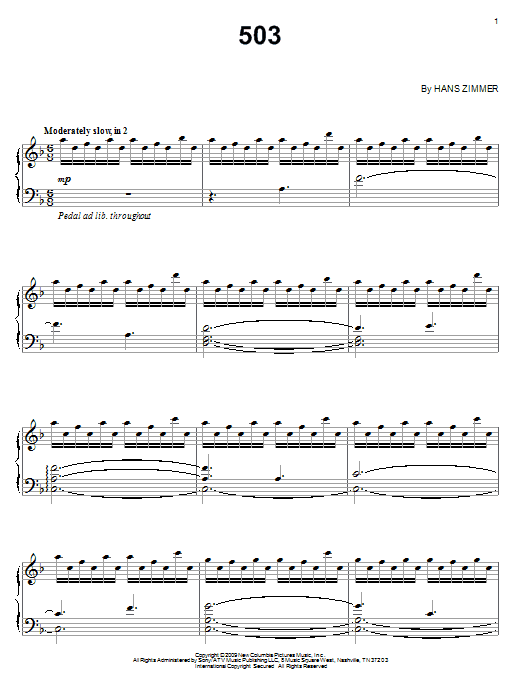 Hans Zimmer 503 Sheet Music