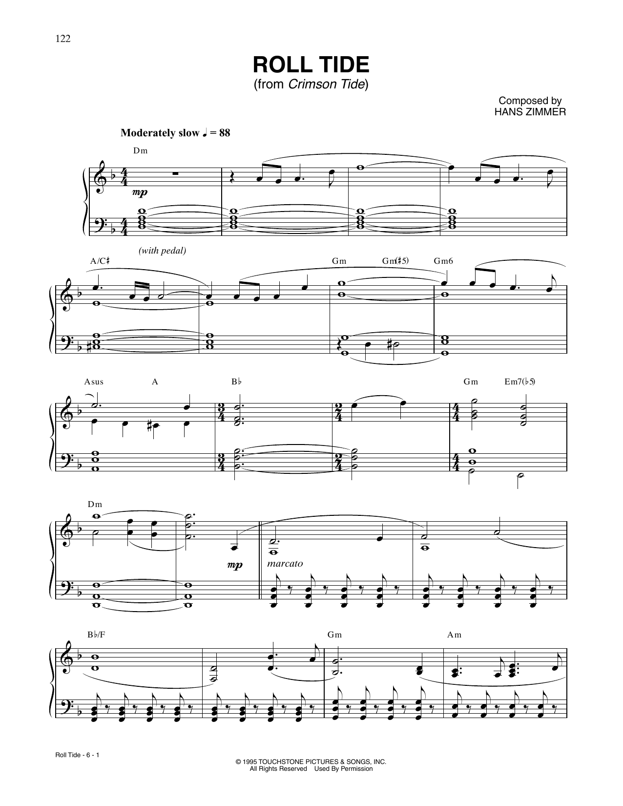 Hans Zimmer Roll Tide (from Crimson Tide) Sheet Music