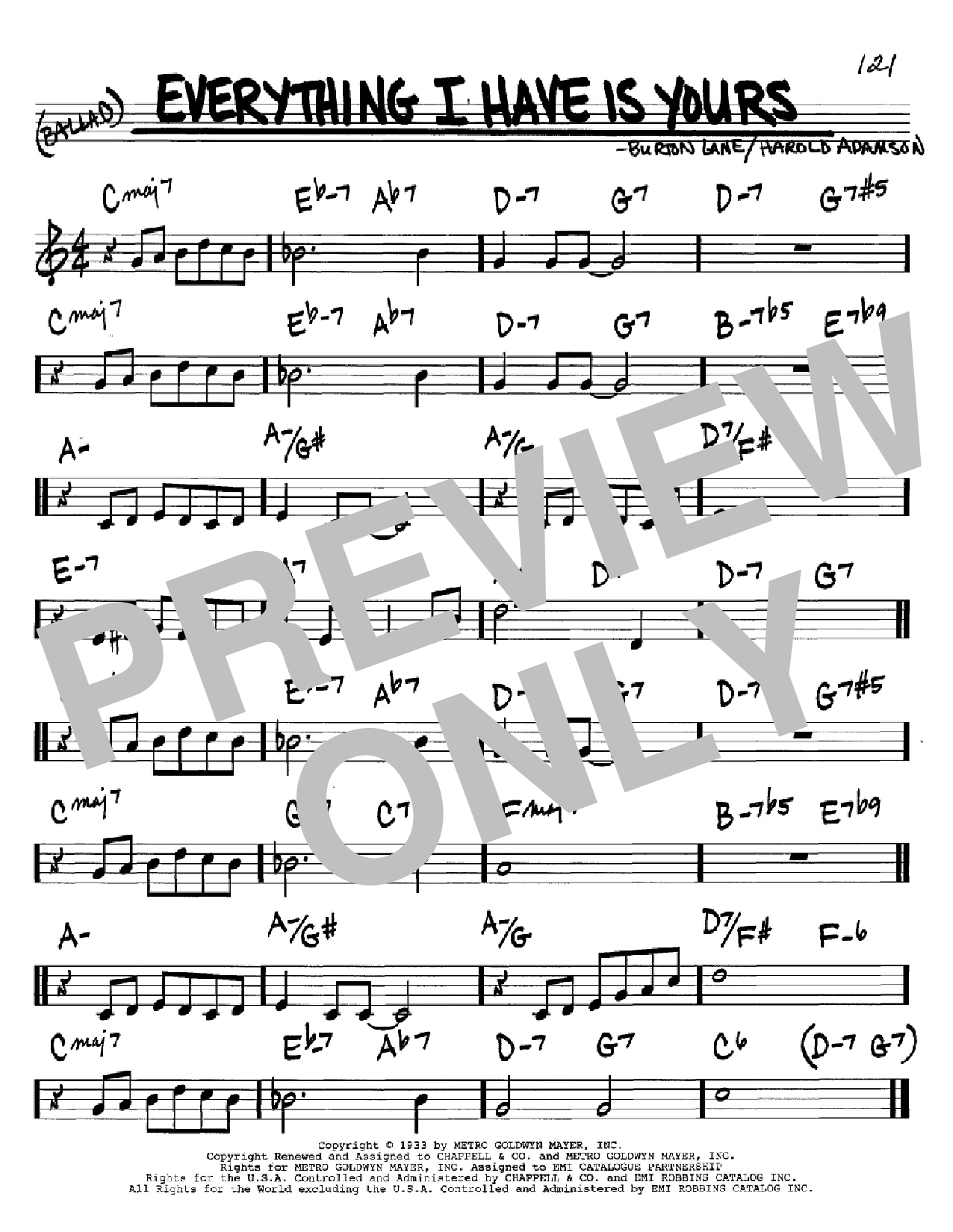 Harold Adamson Everything I Have Is Yours Sheet Music