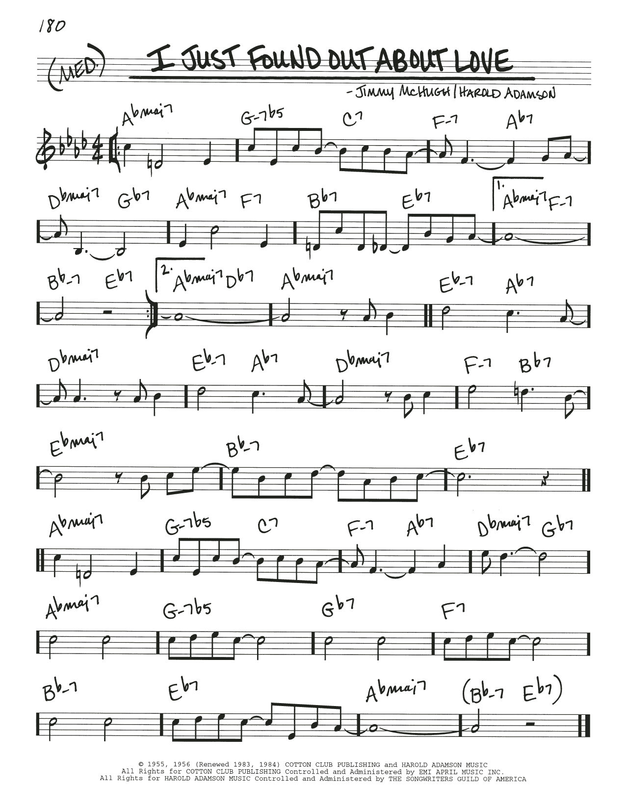 Harold Adamson I Just Found Out About Love Sheet Music