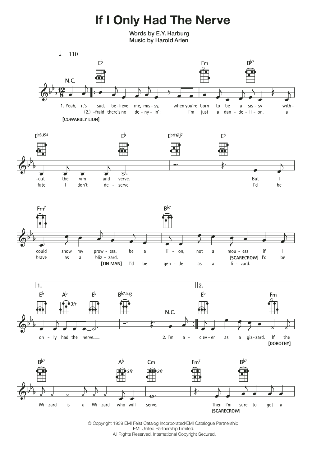 Harold Arlen If I Only Had The Nerve Sheet Music