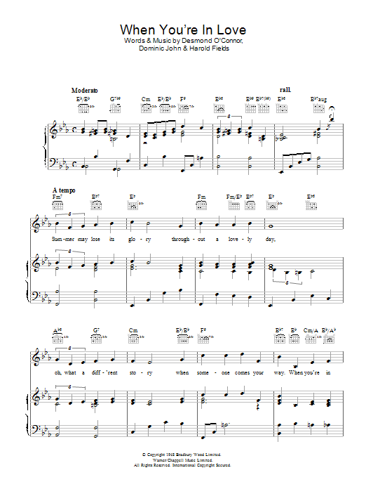 Harold Fields When You're In Love Sheet Music