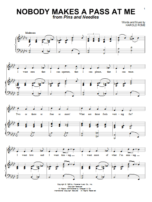 Harold Rome Nobody Makes A Pass At Me Sheet Music