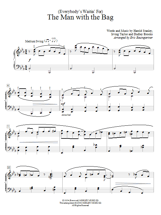 Harold Stanley (Everybody's Waitin' For) The Man With The Bag Sheet Music