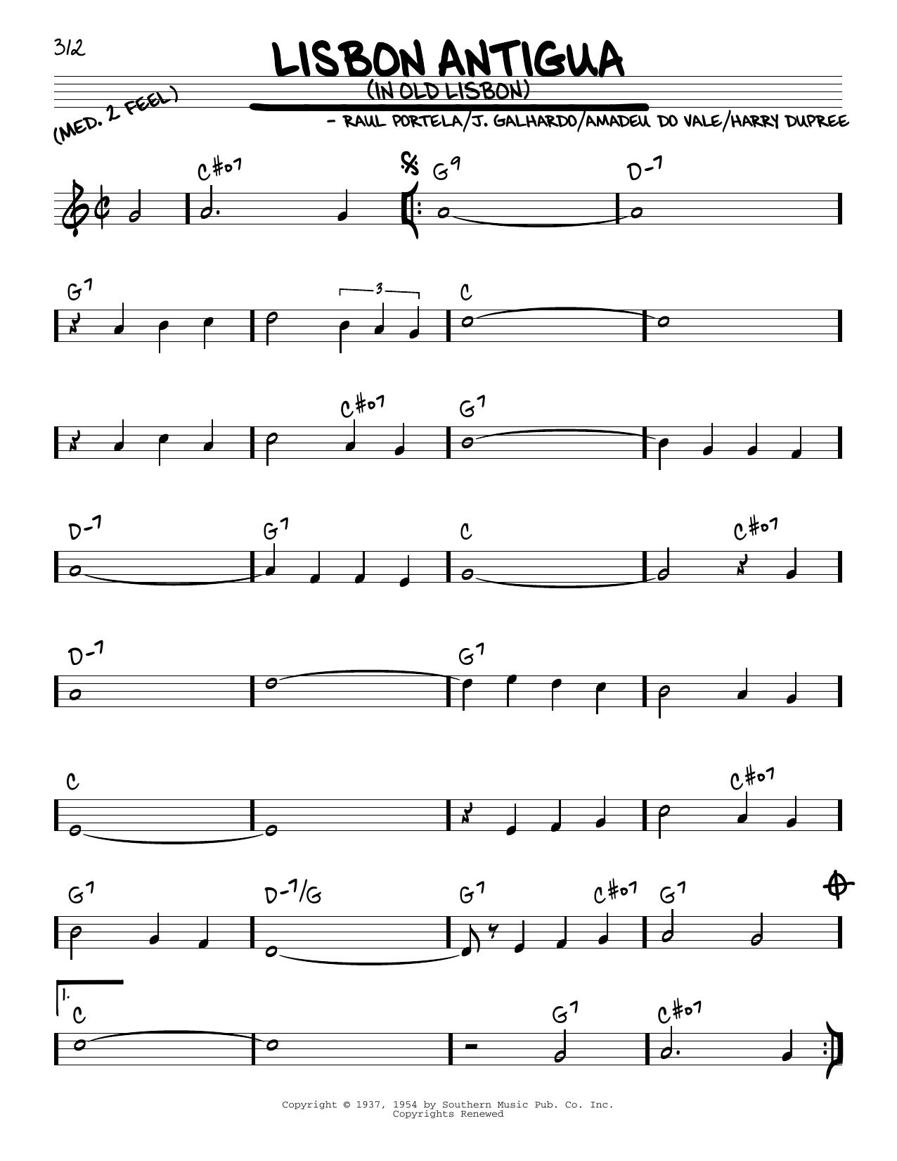Harry Dupree Lisbon Antigua (In Old Lisbon) Sheet Music