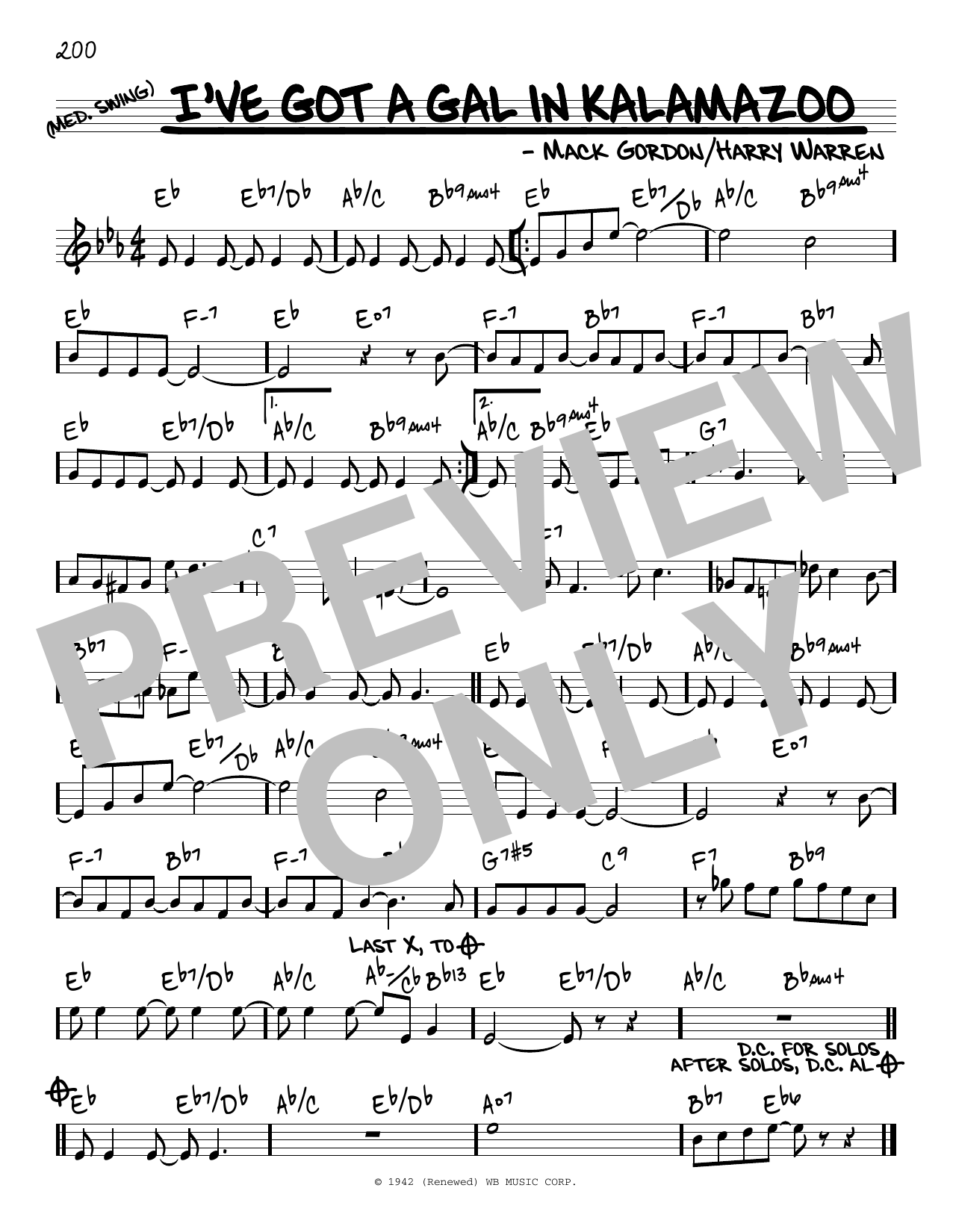 Harry Warren and Mack Gordon I've Got A Gal In Kalamazoo Sheet Music