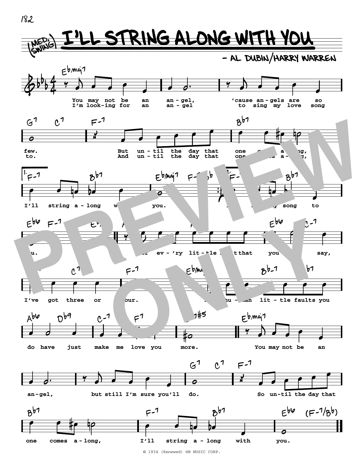 Harry Warren I'll String Along With You (High Voice) Sheet Music