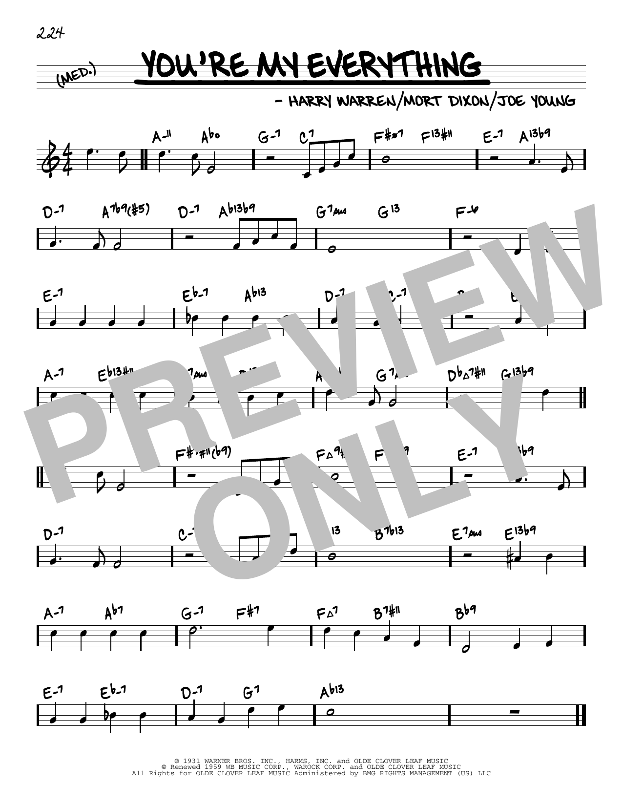 Harry Warren You're My Everything (arr. David Hazeltine) Sheet Music
